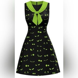 Retro Stage Black & Green 1960S Demon Eyes Gothic Punk Sz Medium NWT